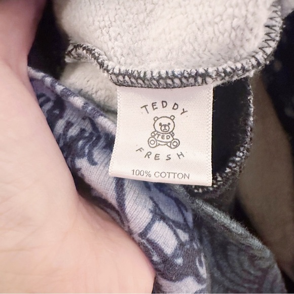 Teddy Fresh Patchwork Blue Printed Mixed Shibori Hoodie Quilted - Picture 5 of 7